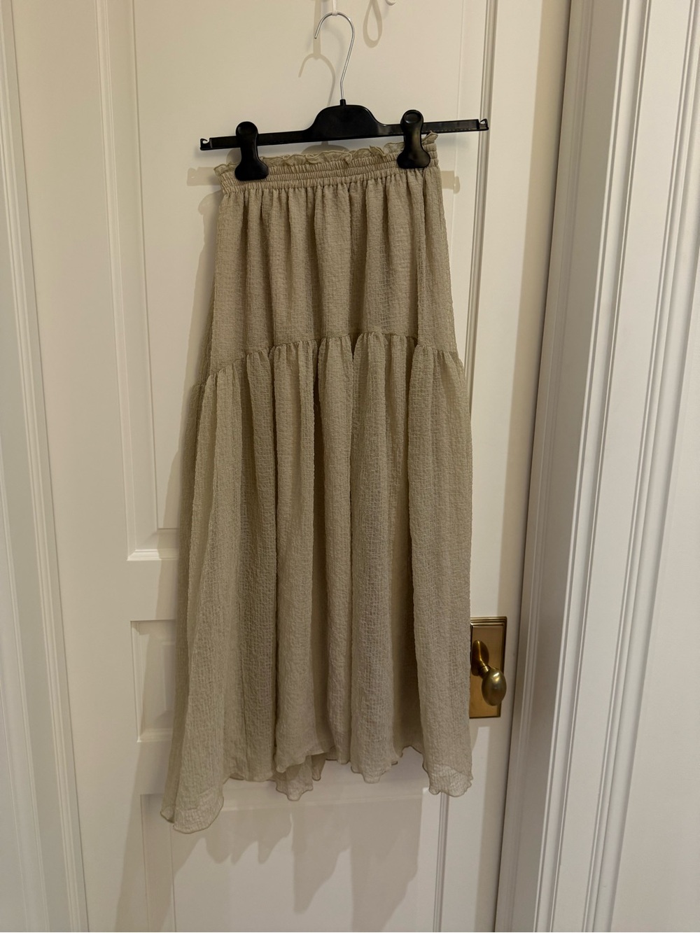 Wilfred Beige Tiered Maxi Skirt
